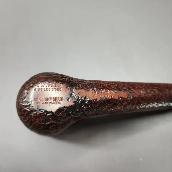 Savinelli Giubileo d'Oro Straight Grain Fiammata 814 KS Estate Briar Pipe, Italian Estates - Image 8