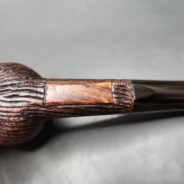 1946-1979 Sasieni Four Dot Rustic Hurlingham Apple Estate Briar Pipe, English Estates - Image 8