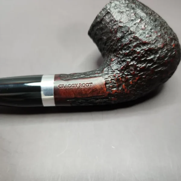 Rattray's Craggy Root 59 Rusticated Bent Billiard Estate Briar Pipe, Unsmoked, 9mm - Image 8
