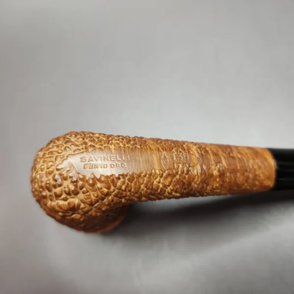 Savinelli Punto Oro Corallo 130 KS Rusticated Stack Estate Briar Pipe, Italian Estates - Image 8