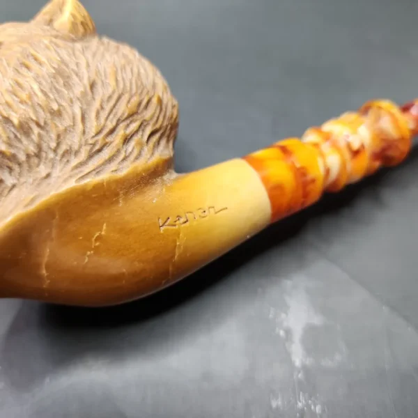 MBSD Meerschaum Masters by Kenan Bear Handmade Block Meerschaum Pipe, New - Image 8