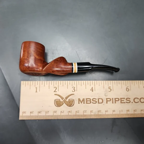 Michal Novak Smooth Spiral Carved Billiard Estate Briar Pipe, Unsmoked - Image 9