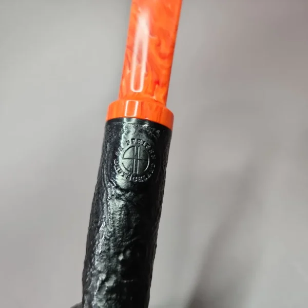 Sebastian Heck Sandblasted Tomato w/ Second Stem Handmade Briar Pipe, New - Image 9