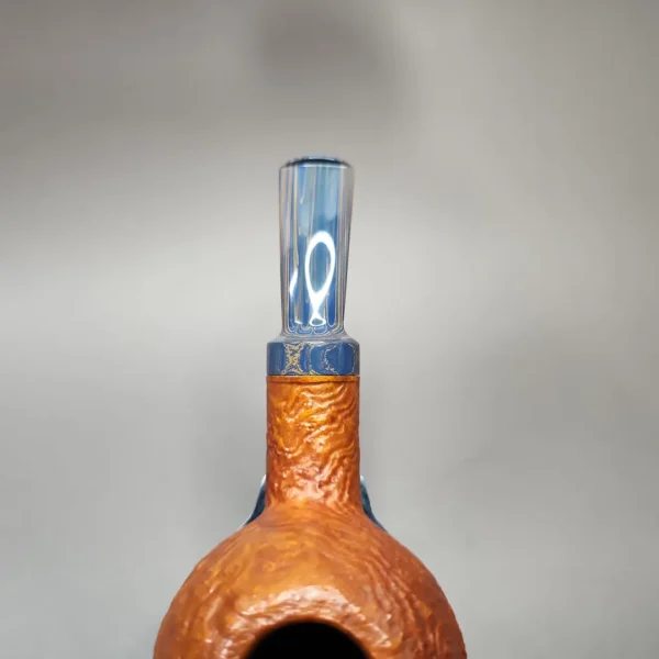 Sebastian Heck Sandblasted Squat Tomato Handmade Briar Pipe, New - Image 9