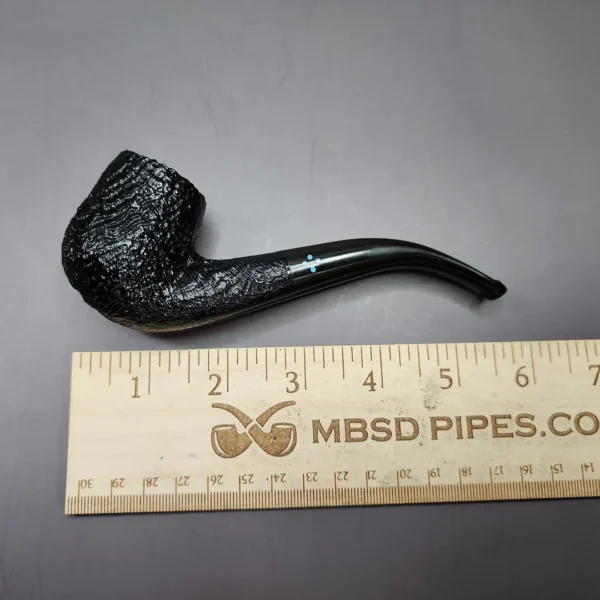 Sasieni 4 Dot Ruff Root Dark Bent Billiard Estate Briar Pipe, Unsmoked - Image 9