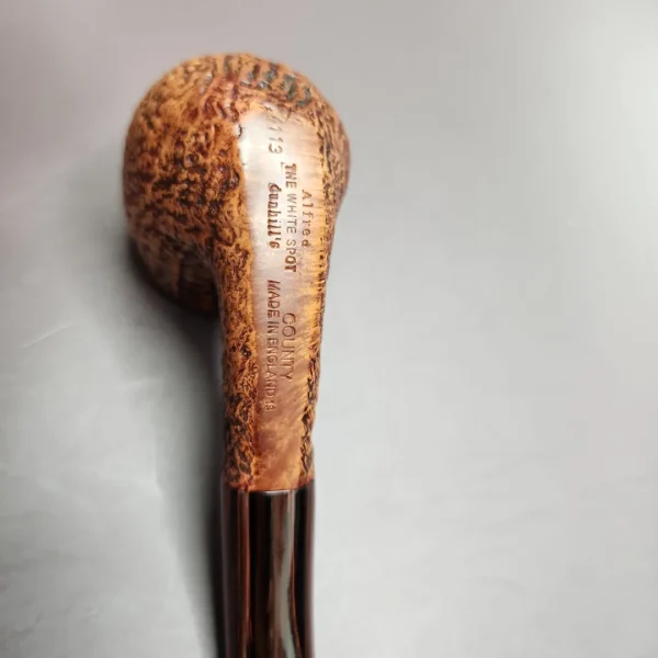Dunhill 2018 County 4113 Sandblasted Bent Billiard Estate Briar Pipe, Unsmoked - Image 9