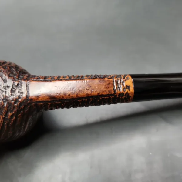 1946-1979 Sasieni Four Dot Rustic Moorgate Pot Estate Briar Pipe, English Estates - Image 9