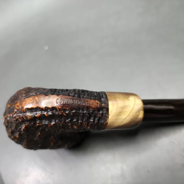 Commodore 5512 Rusticated Bent Brandy Estate Briar Pipe, Other Estates - Image 9