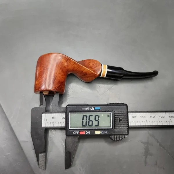 Michal Novak Smooth Spiral Carved Billiard Estate Briar Pipe, Unsmoked - Image 10
