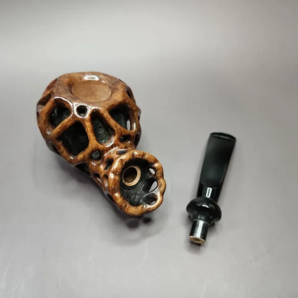 Moonlight "Lotus Pod" Author Handmade Briar Pipe, New - Image 10