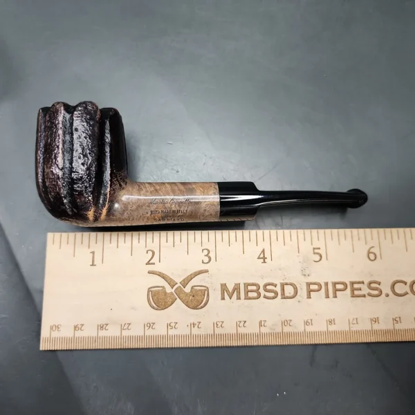 Mastro Geppetto Sandblasted Fluted Billiard Estate Briar Pipe, Unsmoked - Image 10