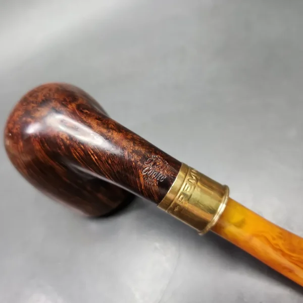 JT Cooke Smooth Bent Billiard w/ Shell Mount Estate Briar Pipe, American Estates - Image 10