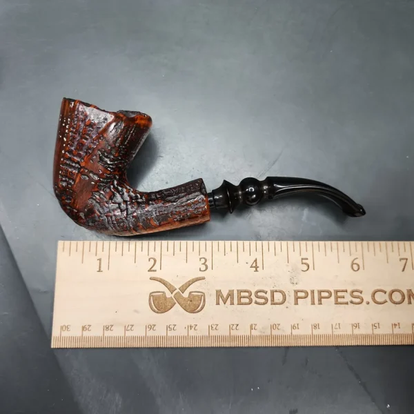 Erik Nording Handmade 4 Sandblasted Freehand Estate Briar Pipe, Unsmoked - Image 10