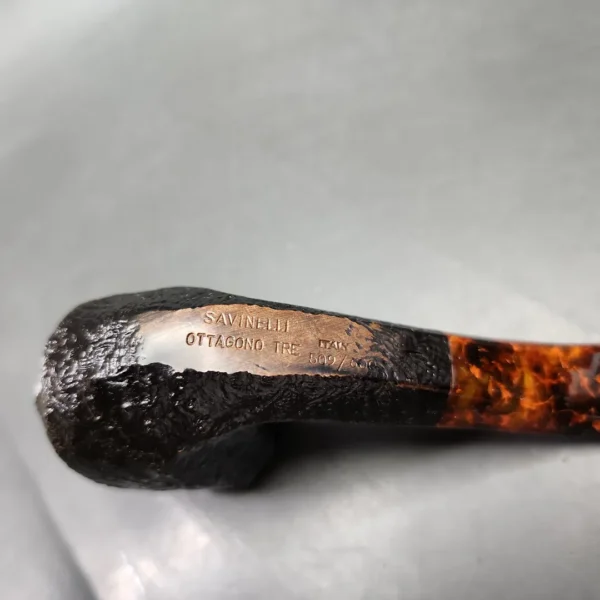 Savinelli Ottagono 111 Sandblasted Panel Briar Pipe, 6mm - Image 10