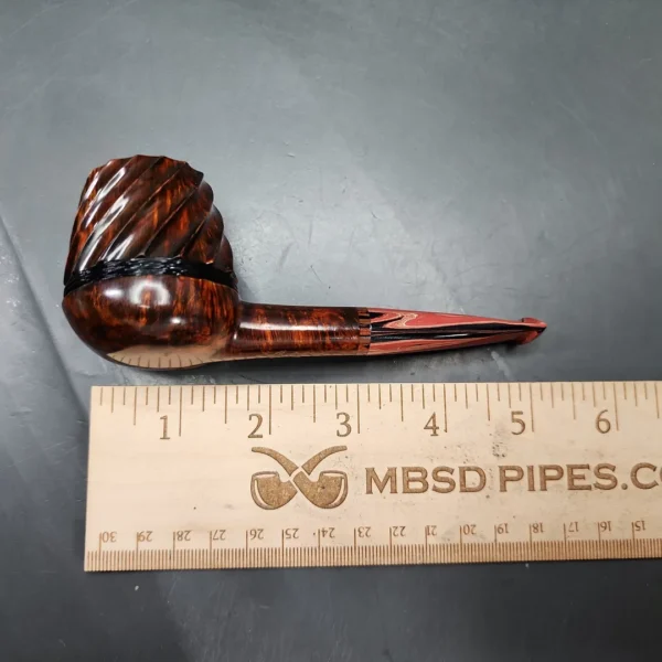 Andrey Kharitonov Swirl Brandy Handmade Briar Pipe, New - Image 10