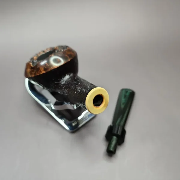 Nathan Armentout Sandblasted Bullcap w/ Boxwood Handmade Briar Pipe, New - Image 11