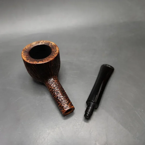 1946-1979 Sasieni Four Dot Rustic Moorgate Pot Estate Briar Pipe, English Estates - Image 12