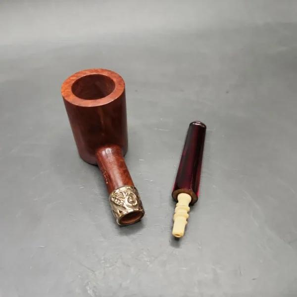 Pre-Kaywoodie KBB Blue Line Bakelite w/Gold Smooth Poker Estate Briar Pipe, Unsmoked - Image 12