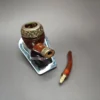 19th c. CPF Best Make Real Amber w/ Gold Filigree Estate Briar Pipe, Unsmoked - Image 12