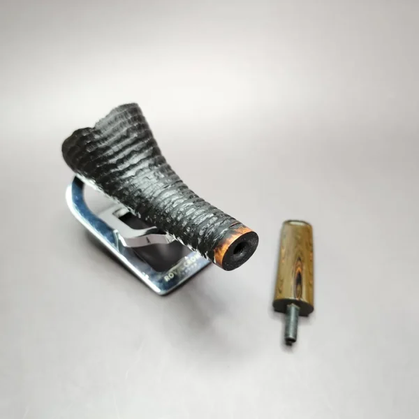 Bennie Joe Rusticated Horn Handmade Briar Pipe, New - Image 12