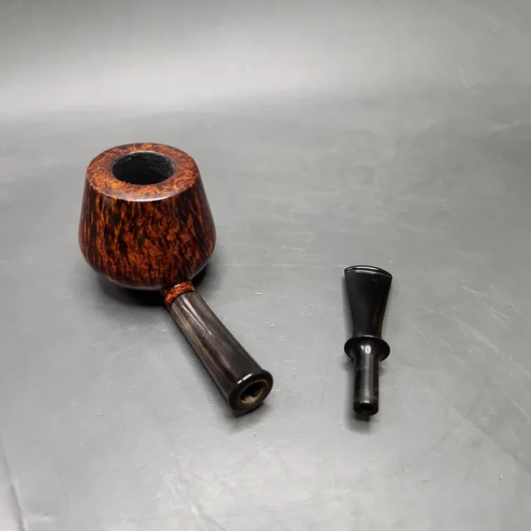 Vitale Smooth Pot w/ Horn (Sun) Handmade Briar Pipe, New - Image 13
