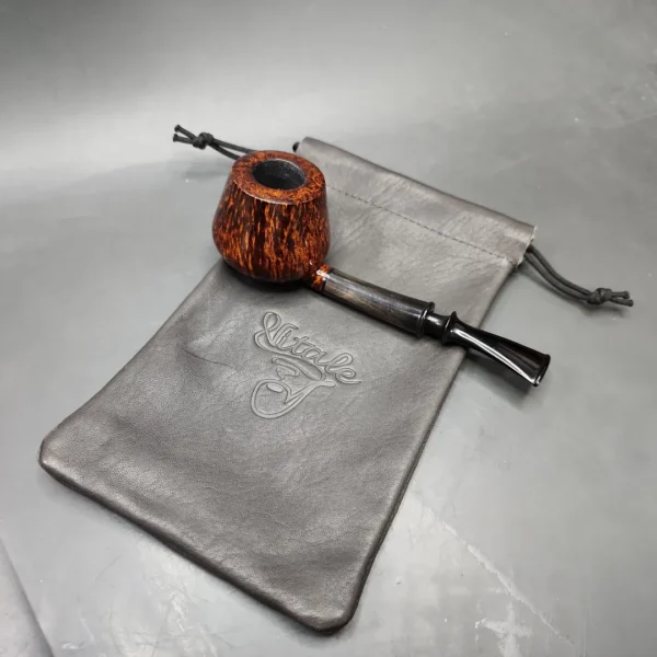 Vitale Smooth Pot w/ Horn (Sun) Handmade Briar Pipe, New - Image 14