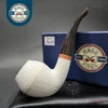 MBSD Meerschaum Deluxe Rusticated Rhodesian Block Meerschaum Pipe, Briar-Mortise, 9mm