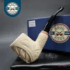 MBSD Meerschaum Deluxe US Seal Carved Block Meerschaum Pipe, Briar-Mortise, 9mm