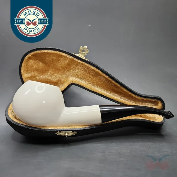Smooth Author Block Meerschaum Pipe, Unsmoked