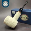 MBSD Meerschaum Deluxe Floral Poker Block Meerschaum Pipe, Briar-Mortise, 9mm