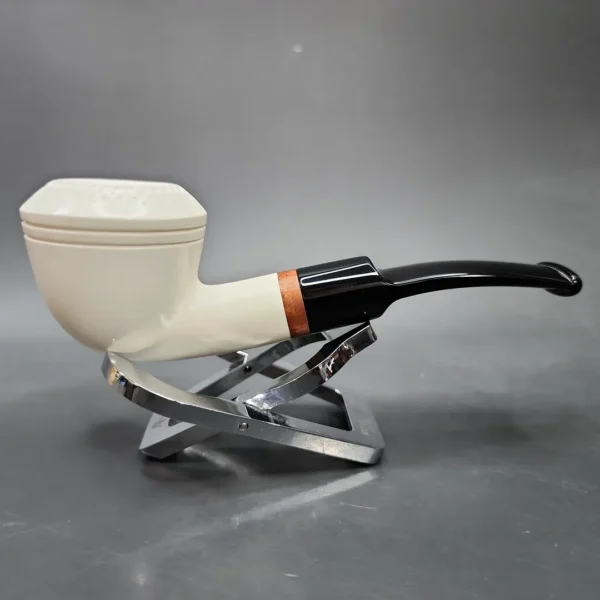 MBSD Meerschaum Deluxe Rhodesian Block Meerschaum Pipe, Briar-Mortise - Image 3