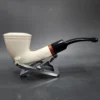 MBSD Meerschaum Deluxe Bent Dublin Block Meerschaum Pipe, Briar-Mortise - Image 3
