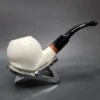MBSD Meerschaum Deluxe Bent Ball Block Meerschaum Pipe, Briar-Mortise - Image 3