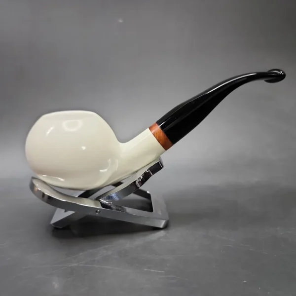 MBSD Meerschaum Deluxe Apple Block Meerschaum Pipe Briar-Mortise, New - Image 3