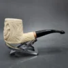 MBSD Meerschaum Deluxe US Seal Carved Block Meerschaum Pipe, Briar-Mortise, 9mm - Image 3