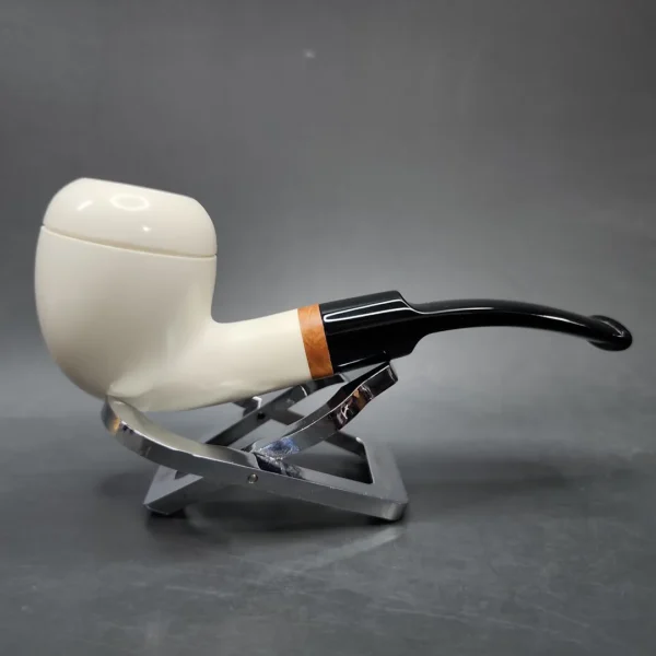 MBSD Meerschaum Deluxe Pear Block Meerschaum Pipe, Briar-Mortise, 9mm - Image 3