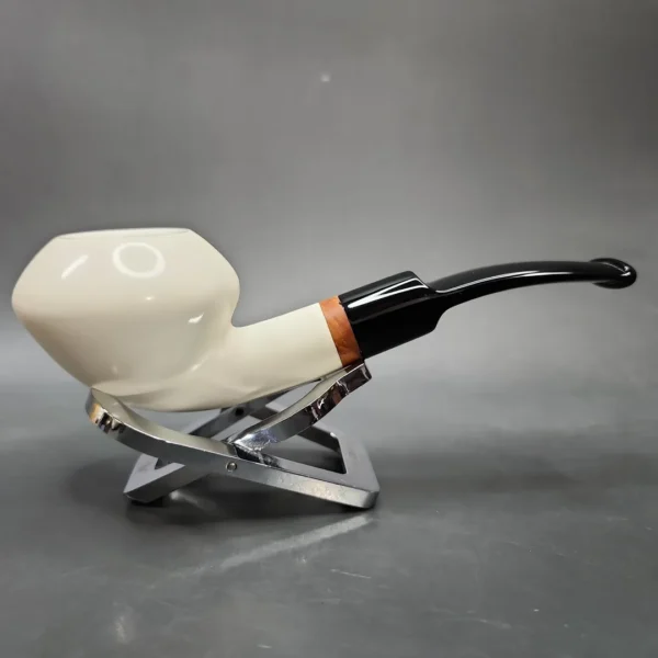 MBSD Meerschaum Deluxe Danish Dublin Block Meerschaum Pipe, Briar-Mortise, 9mm - Image 3