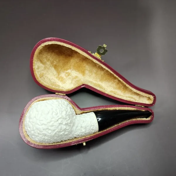 320 Inspired Rusticated Author Estate Block Meerschaum Pipe, Unsmoked - Image 3