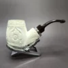 MBSD Meerschaum Silver Reverse Calabash Floral Brandy Block Meerschaum Pipe, New - Image 3