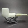 MBSD Meerschaum Silver Reverse Calabash Billiard Block Meerschaum Pipe, New - Image 3