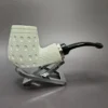 MBSD Meerschaum Silver Reverse Calabash Lattice Brandy Block Meerschaum Pipe, New - Image 3