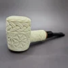 MBSD Meerschaum Deluxe Floral Poker Block Meerschaum Pipe, Briar-Mortise, 9mm - Image 3