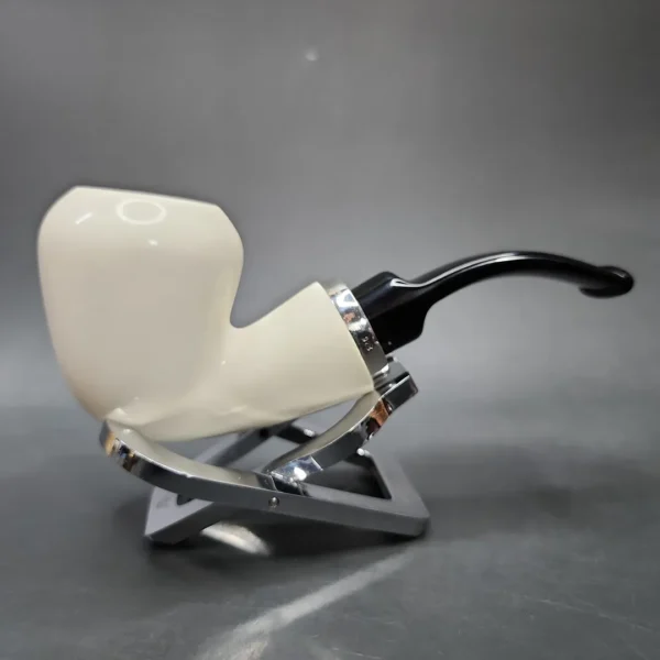 MBSD Meerschaum Silver Reverse Calabash Acorn Block Meerschaum Pipe - Image 3