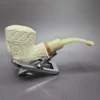 MBSD Meerschaum Deluxe Floral Rhodesian Block Meerschaum Pipe, Briar-Mortise, 9mm - Image 3