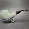 MBSD Meerschaum Deluxe Rusticated Apple Block Meerschaum Pipe, Briar-Mortise, 9mm - Image 3