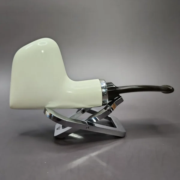 MBSD Meerschaum Silver Reverse Calabash Skater Block Meerschaum Pipe, New - Image 3