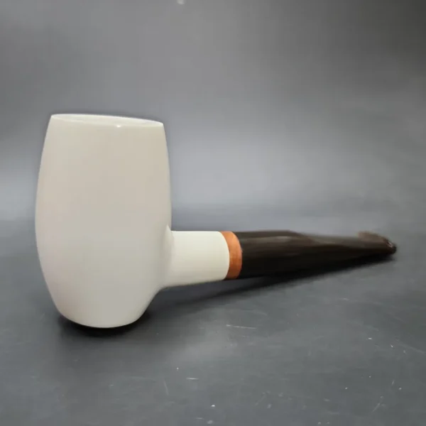 MBSD Meerschaum Deluxe Barrel Block Meerschaum Pipe, Briar-Mortise - Image 3