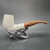 MBSD Meerschaum Deluxe Bent Billiard Block Meerschaum Pipe, Briar-Mortise - Image 3
