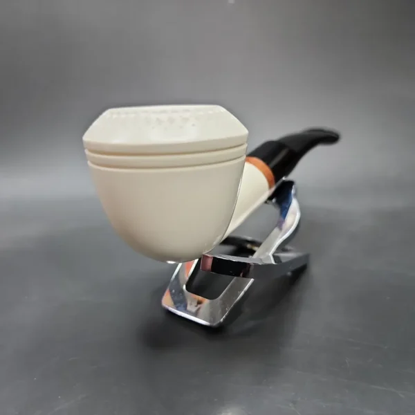 MBSD Meerschaum Deluxe Rhodesian Block Meerschaum Pipe, Briar-Mortise - Image 4