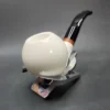 MBSD Meerschaum Deluxe Bent Ball Block Meerschaum Pipe, Briar-Mortise - Image 4